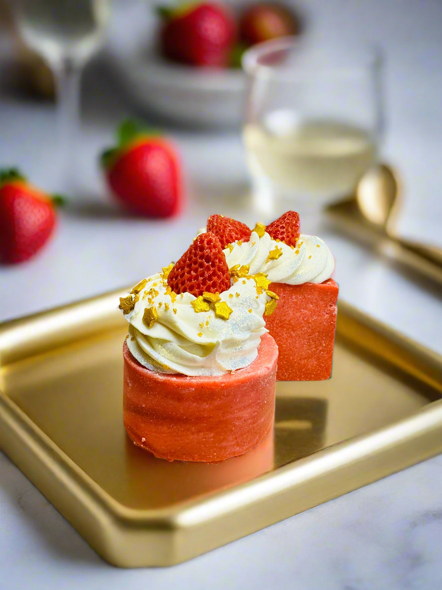 "Blush & Bubbles" Strawberry Peach Champagne Salt Soap NEW RELEASE SHIP