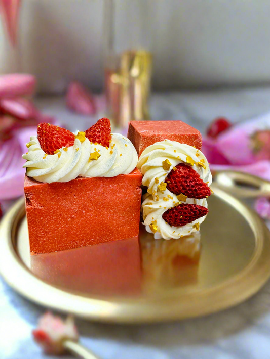 "Blush & Bubbles" Strawberry Peach Champagne Salt Soap NEW RELEASE SHIP